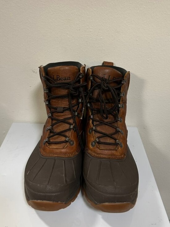 L.L. Bean Storm Chaser 5 Mens 9.5 Duck Boots Brown Leather Primaloft Tek 2.5 EUC main image 7